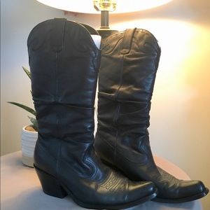Women’s leather slouchy cowboy boots